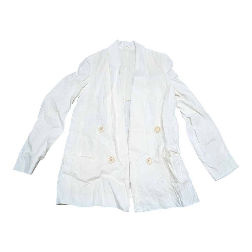 Brunello Cucinelli Cream Blazer Linen Cotton Old Money Made in Italy Size 40